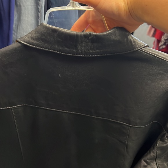 💜M and R Black Leather Jacket Size S/M - Picture 3 of 5